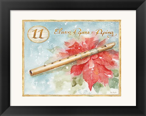 Framed 12 Days of Christmas XI Print