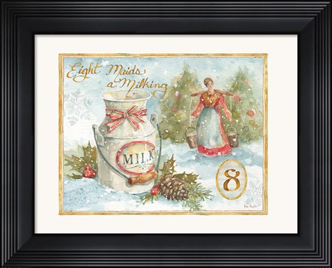 Framed 12 Days of Christmas VIII Print