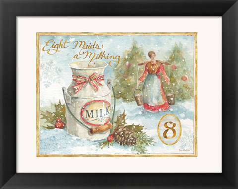 Framed 12 Days of Christmas VIII Print