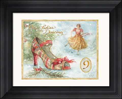 Framed 12 Days of Christmas IX Print