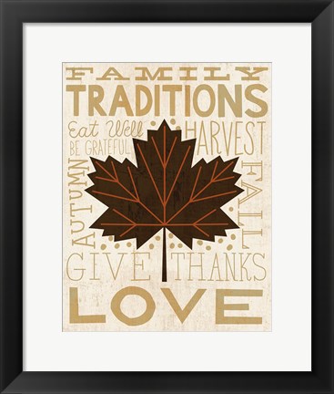 Framed Family Tree Leaf I Print