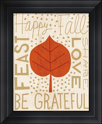 Framed Family Tree Leaf III Print