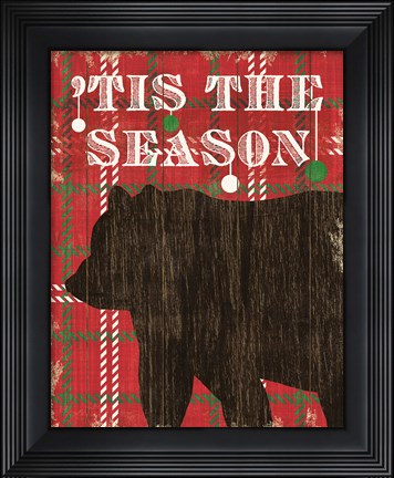 Framed Simple Living Holiday Bear Print
