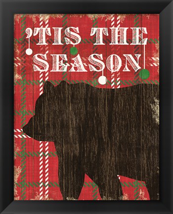 Framed Simple Living Holiday Bear Print