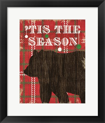 Framed Simple Living Holiday Bear Print