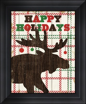 Framed Simple Living Holiday Moose Print