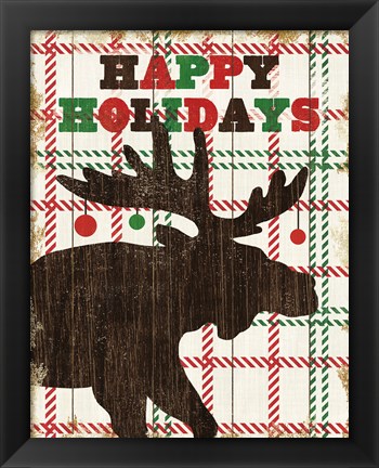 Framed Simple Living Holiday Moose Print