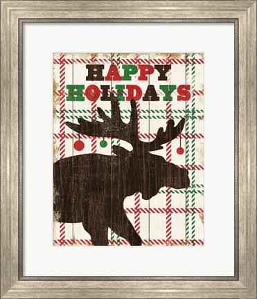 Framed Simple Living Holiday Moose Print