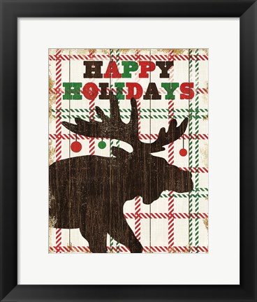 Framed Simple Living Holiday Moose Print