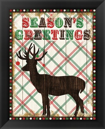 Framed Simple Living Holiday Seasons Greetings Print