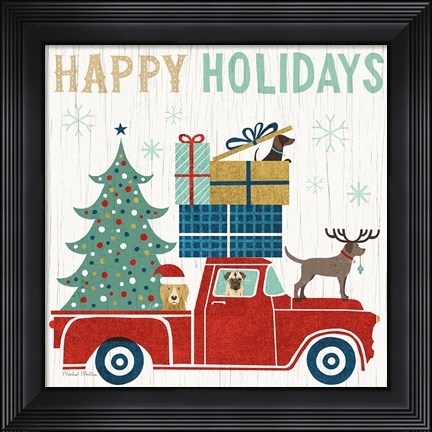 Framed Holiday on Wheels III Print