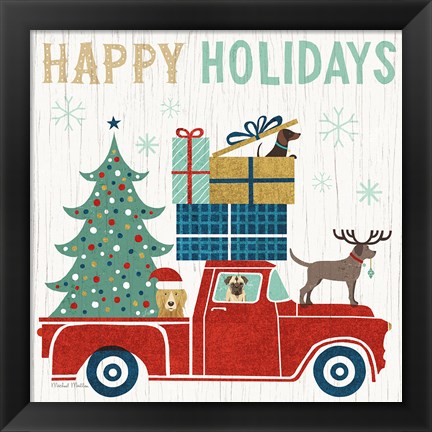 Framed Holiday on Wheels III Print