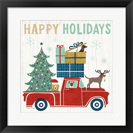 Framed Holiday on Wheels III Print