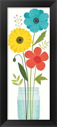 Framed Seaside Bouquet V Mason Jar no Word Print