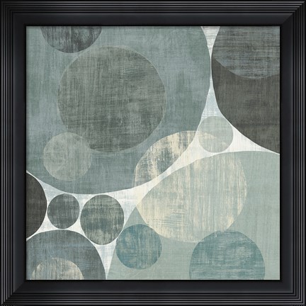Framed Circulation I Blue and Grey Print