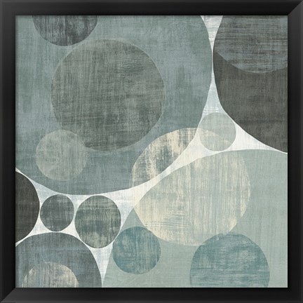 Framed Circulation I Blue and Grey Print