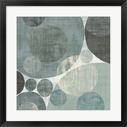 Framed Circulation I Blue and Grey Print