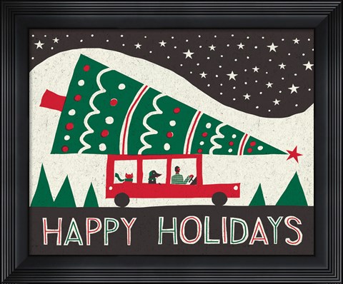 Framed Jolly Holiday Tree Print