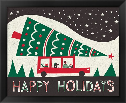 Framed Jolly Holiday Tree Print