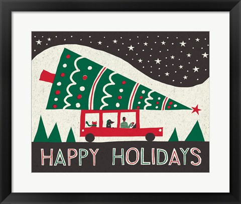 Framed Jolly Holiday Tree Print