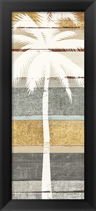 Framed Beachscape Palms V Gold Neutral Print