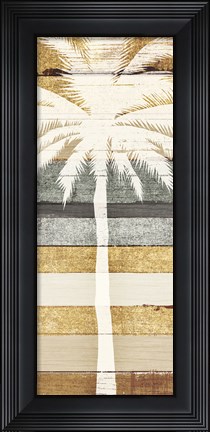 Framed Beachscape Palms IV Gold Neutral Print