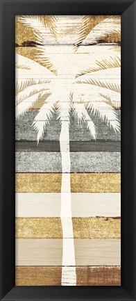 Framed Beachscape Palms IV Gold Neutral Print