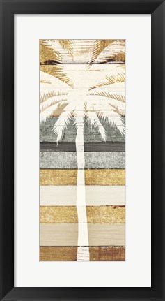 Framed Beachscape Palms IV Gold Neutral Print