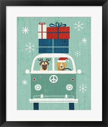 Framed Holiday on Wheels XII Print