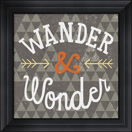 Framed Mod Triangles Wander and Wonder Retro Print