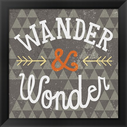 Framed Mod Triangles Wander and Wonder Retro Print