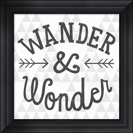 Framed Mod Triangles Wander and Wonder Print