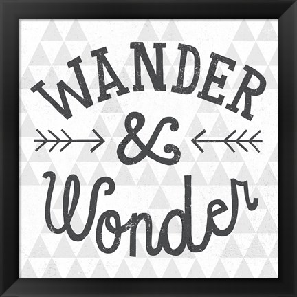 Framed Mod Triangles Wander and Wonder Print