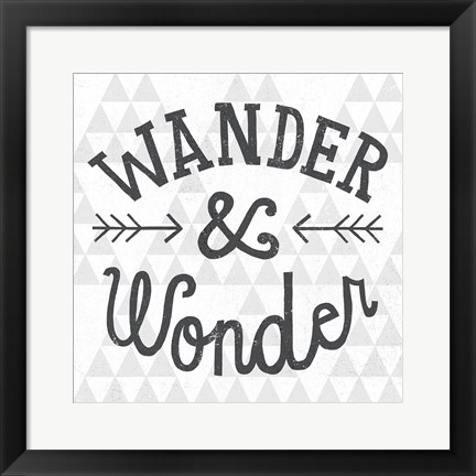 Framed Mod Triangles Wander and Wonder Print