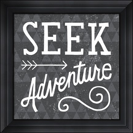 Framed Mod Triangles Seek Adventure Print
