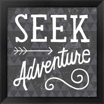 Framed Mod Triangles Seek Adventure Print