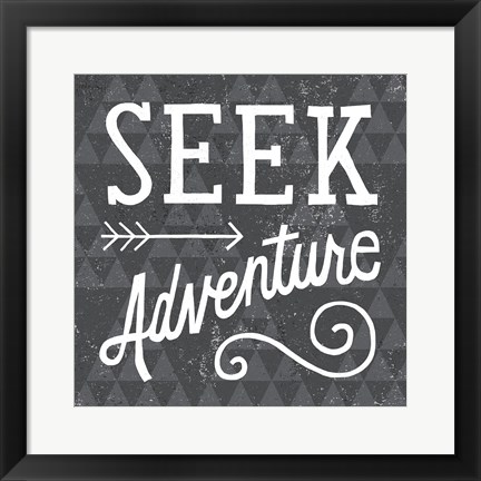 Framed Mod Triangles Seek Adventure Print