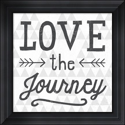 Framed Mod Triangles Love the Journey Print