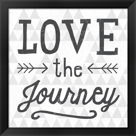 Framed Mod Triangles Love the Journey Print