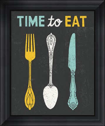 Framed Retro Diner Time to Eat Print