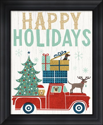 Framed Holiday on Wheels III v2 Print