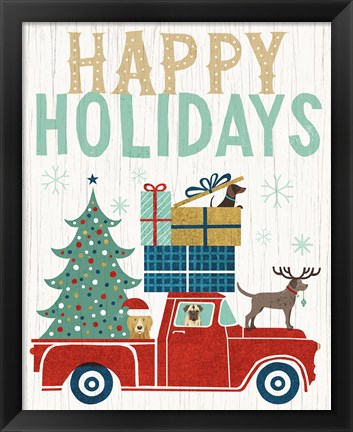 Framed Holiday on Wheels III v2 Print