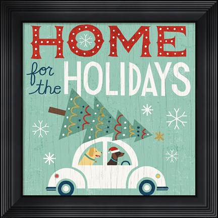 Framed Holiday on Wheels I Print