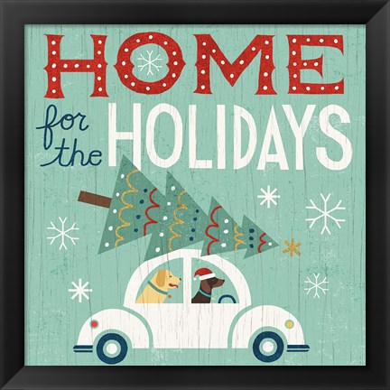 Framed Holiday on Wheels I Print