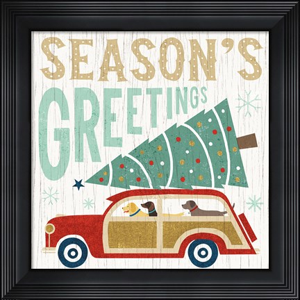 Framed Holiday on Wheels II Print