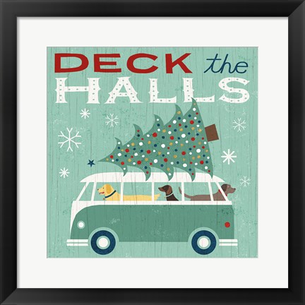 Framed Holiday on Wheels IV Print