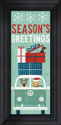 Framed Holiday on Wheels XII Panel Print