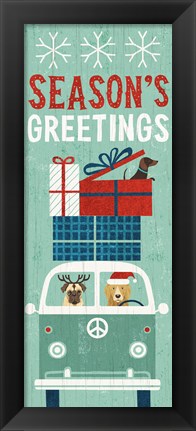 Framed Holiday on Wheels XII Panel Print