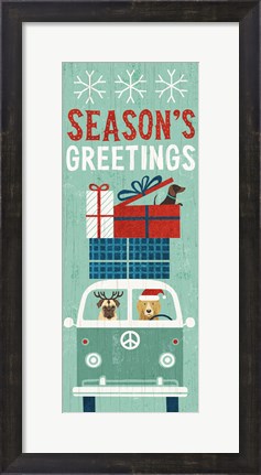 Framed Holiday on Wheels XII Panel Print