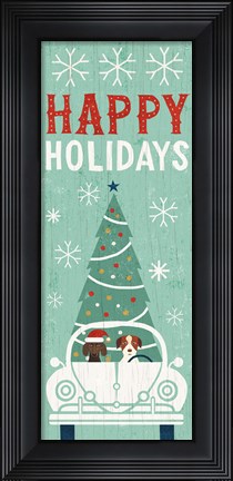 Framed Holiday on Wheels XIII Panel-1 Print